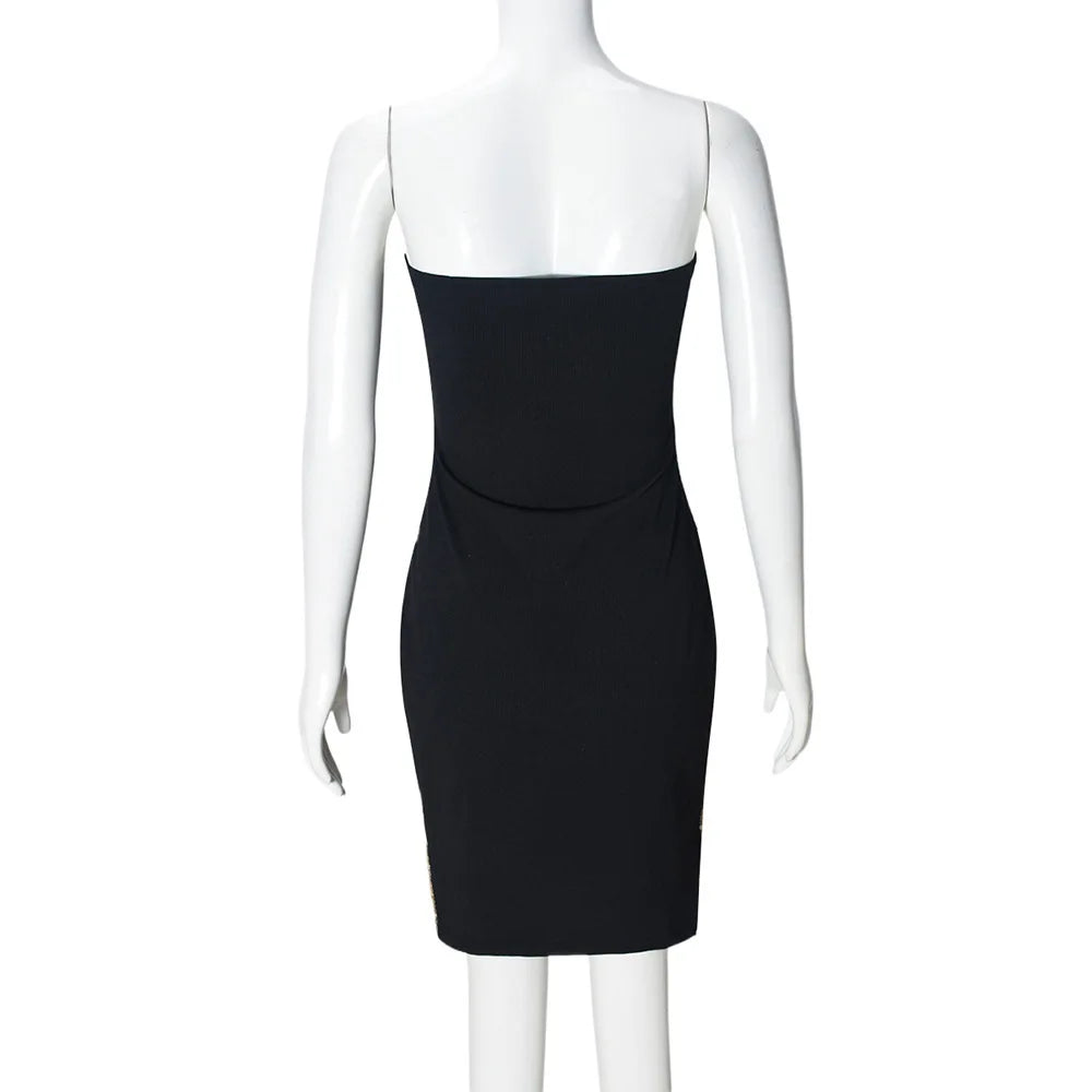 Elegant Sequined Mini Dresses Women Sleeveless Backless Slim Dress Party Nightclub
