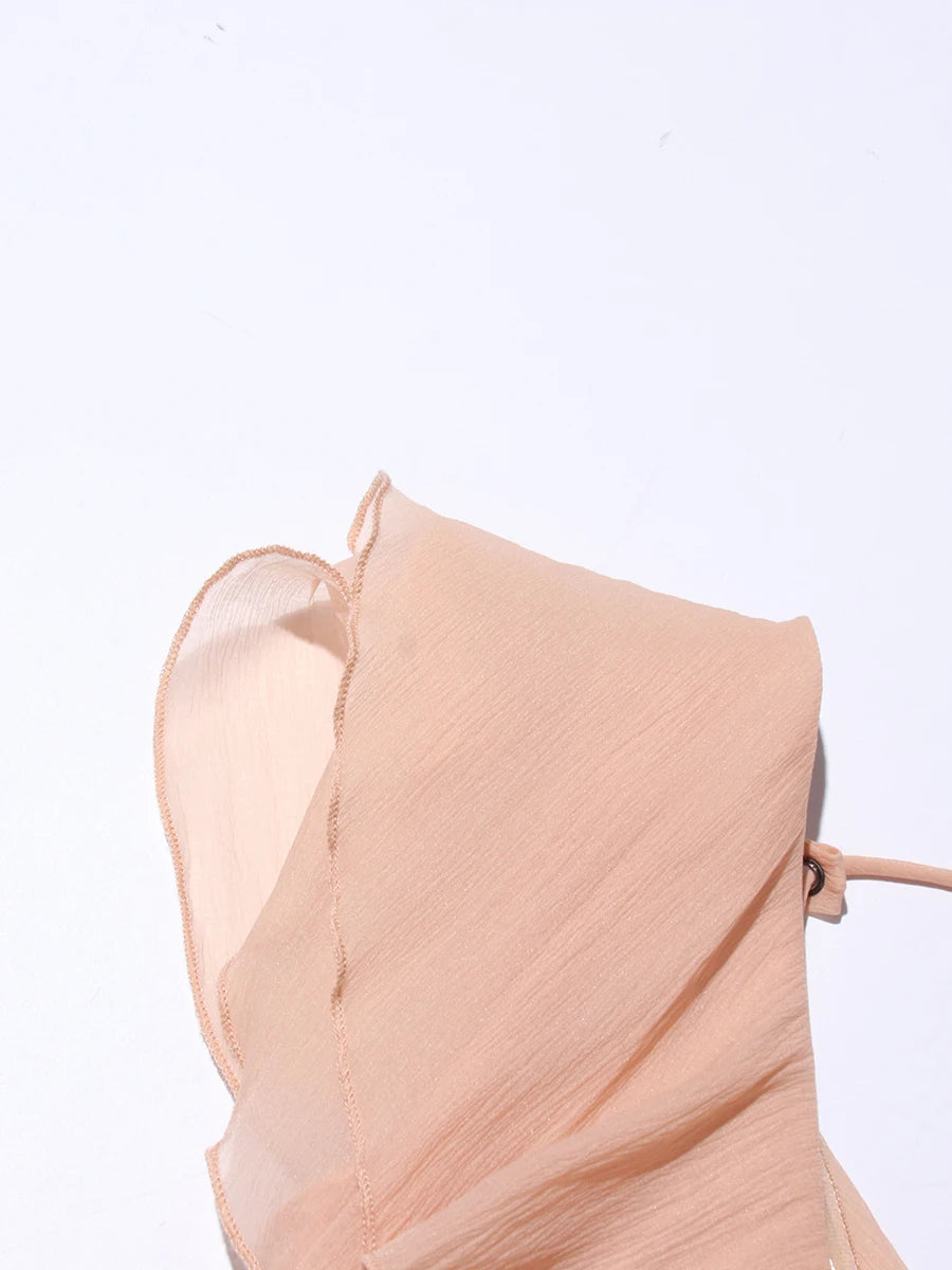 Elegant Spliced Ruffles Mini Dress For Women Slash Neck Off The Shoulder Sleeve High Waist Chic Dresses Female New