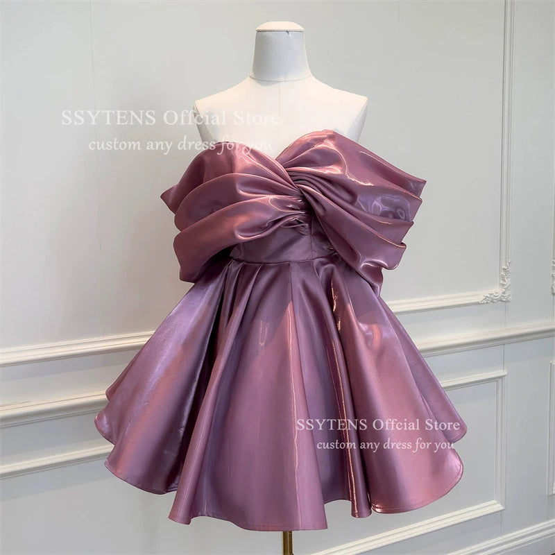 DERSONA Mini Purple Evening Dress Women’s Elegant Party Gowns A Line Customized Short Prom Dress
