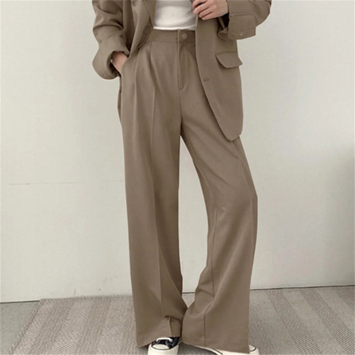 2025 DERSONA Autumn New Women's Clothing Suit Jacket Casual Pants Set Wide Leg Suit Pants Elegant Office Lady Business Suit Set Blazers