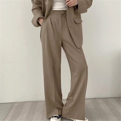 2025 DERSONA Autumn New Women's Clothing Suit Jacket Casual Pants Set Wide Leg Suit Pants Elegant Office Lady Business Suit Set Blazers