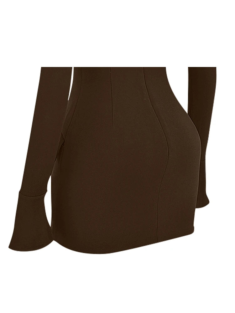 2025 Fashion Women's Elegant Long Sleeve Sexy and Stylish Mini Dress for Casual Wear