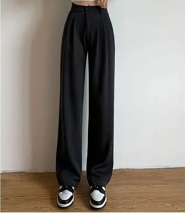 2025 DERSONA Women's New Chic Crop Blazer Jacket & High Waist Trousers Suits Wide Leg Pants Outfit 2-Piece Set Fashion For Female Summer