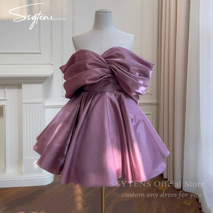 DERSONA Mini Purple Evening Dress Women’s Elegant Party Gowns A Line Customized Short Prom Dress