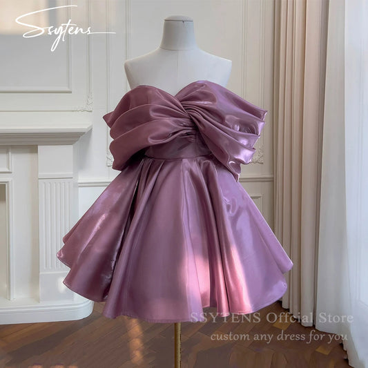 DERSONA Mini Purple Evening Dress Women’s Elegant Party Gowns A Line Customized Short Prom Dress