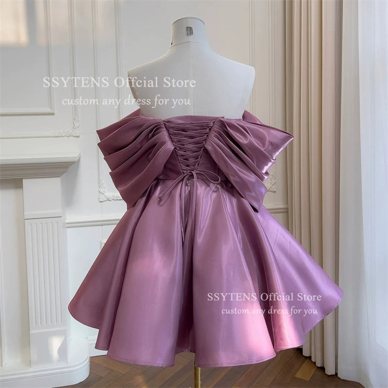 DERSONA Mini Purple Evening Dress Women’s Elegant Party Gowns A Line Customized Short Prom Dress
