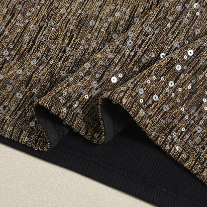 Elegant Sequined Mini Dresses Women Sleeveless Backless Slim Dress Party Nightclub