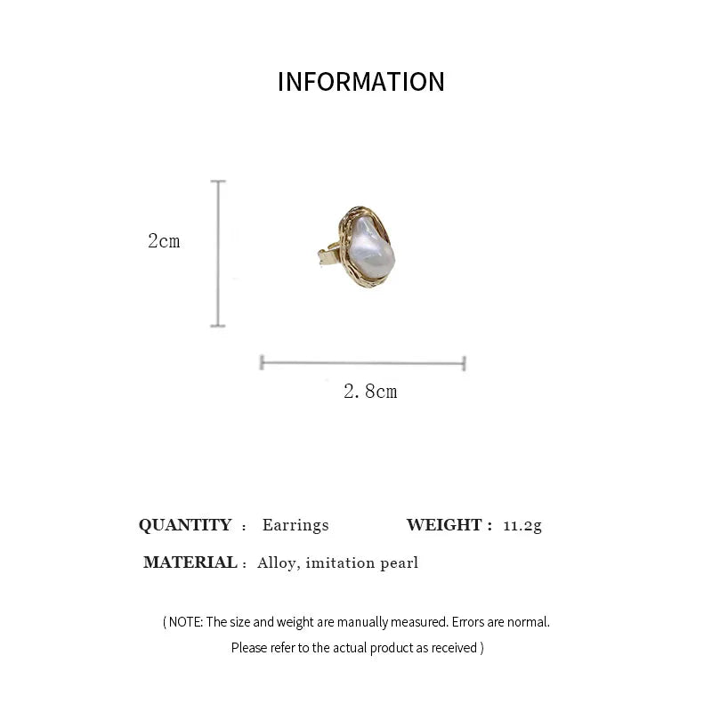 DERSONA Baroque Elegant White Pearl Ring for Women Commuting Versatile Opening Rings Simple Light Luxury Temperament Jewelry Wedding Bride