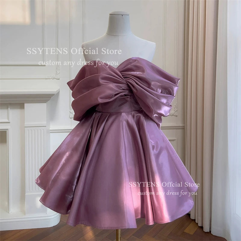 DERSONA Mini Purple Evening Dress Women’s Elegant Party Gowns A Line Customized Short Prom Dress