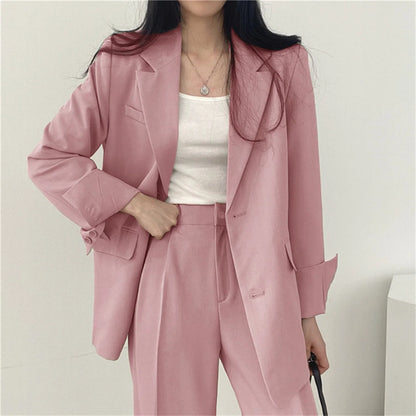 2025 DERSONA Autumn New Women's Clothing Suit Jacket Casual Pants Set Wide Leg Suit Pants Elegant Office Lady Business Suit Set Blazers