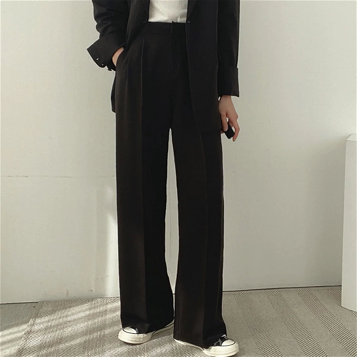 2025 DERSONA Autumn New Women's Clothing Suit Jacket Casual Pants Set Wide Leg Suit Pants Elegant Office Lady Business Suit Set Blazers