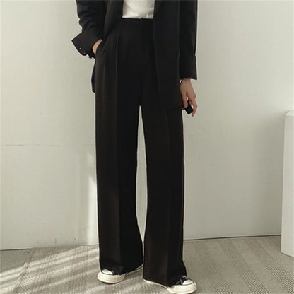 2025 DERSONA Autumn New Women's Clothing Suit Jacket Casual Pants Set Wide Leg Suit Pants Elegant Office Lady Business Suit Set Blazers