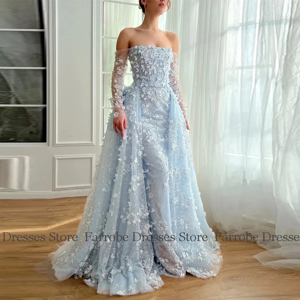 DERSONA Women's Long Chic Evening Dresses 2025 Organza A-line Celebrity Dress Pink Off-the-shoulder Applique Sequined Gown