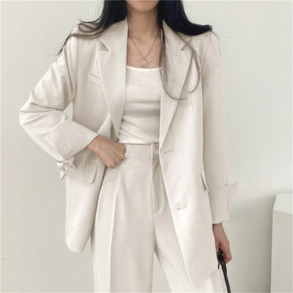 2025 DERSONA Autumn New Women's Clothing Suit Jacket Casual Pants Set Wide Leg Suit Pants Elegant Office Lady Business Suit Set Blazers