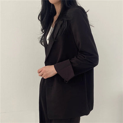 2025 DERSONA Autumn New Women's Clothing Suit Jacket Casual Pants Set Wide Leg Suit Pants Elegant Office Lady Business Suit Set Blazers