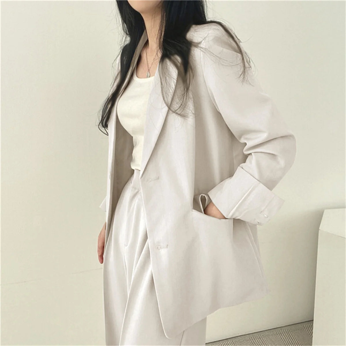 2025 DERSONA Autumn New Women's Clothing Suit Jacket Casual Pants Set Wide Leg Suit Pants Elegant Office Lady Business Suit Set Blazers