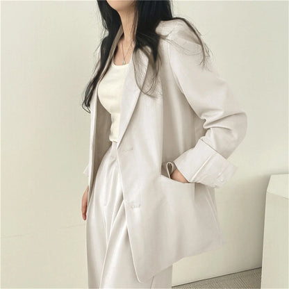 2025 DERSONA Autumn New Women's Clothing Suit Jacket Casual Pants Set Wide Leg Suit Pants Elegant Office Lady Business Suit Set Blazers