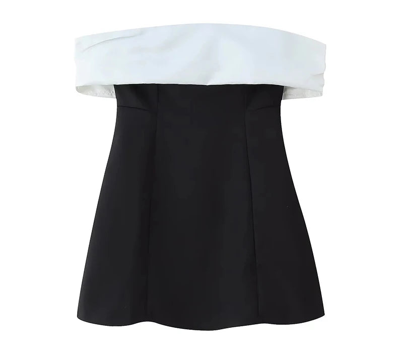 Fashion Bow Backless Mini Dress for Women Elegant Off-Shoulder A-Line Evening Party Dresses 2025 New Sexy Club strapless Vestido