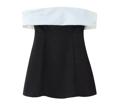 Fashion Bow Backless Mini Dress for Women Elegant Off-Shoulder A-Line Evening Party Dresses 2025 New Sexy Club strapless Vestido